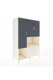 Kronos Dolap 6 Raflı 3 Çekmeceli 3 Kapaklı 132x59x195 Aytaşı-Antrasit/Aytaşı