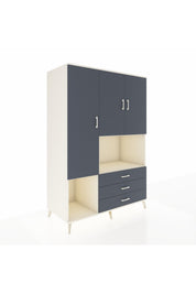 Kronos Dolap 6 Raflı 3 Çekmeceli 3 Kapaklı 132x59x195 Aytaşı-Antrasit/Antrasit