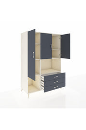 Kronos Dolap 6 Raflı 3 Çekmeceli 3 Kapaklı 132x59x195 Aytaşı-Antrasit/Antrasit