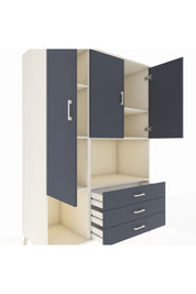 Kronos Dolap 6 Raflı 3 Çekmeceli 3 Kapaklı 132x59x195 Aytaşı-Antrasit/Antrasit