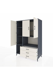 Kronos Dolap 6 Raflı 3 Çekmeceli 3 Kapaklı 132x59x195 Antrasit-Aytaşı/Aytaşı