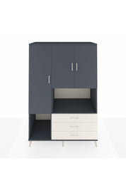 Kronos Dolap 6 Raflı 3 Çekmeceli 3 Kapaklı 132x59x195 Antrasit-Antrasit/Aytaşı