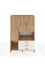 Kronos Dolap 6 Raflı 3 Çekmeceli 3 Kapaklı 132x59x195 Çam-Çam/Aytaşı