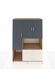 Kronos Dolap 6 Raflı 3 Çekmeceli 3 Kapaklı 132x59x195 Çam-Antrasit/Aytaşı