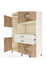 Kronos Dolap 8 Raflı 2 Çekmeceli 6 Kapaklı 132x59x195 Aytaşı-Çam/Aytaşı