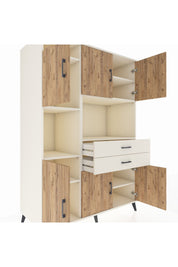 Kronos Dolap 8 Raflı 2 Çekmeceli 6 Kapaklı 132x59x195 Aytaşı-Çam/Aytaşı