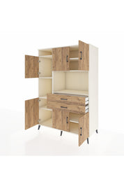 Kronos Dolap 8 Raflı 2 Çekmeceli 6 Kapaklı 132x59x195 Aytaşı-Çam/Çam