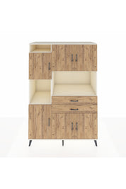 Kronos Dolap 8 Raflı 2 Çekmeceli 6 Kapaklı 132x59x195 Aytaşı-Çam/Çam