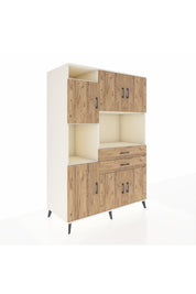 Kronos Dolap 8 Raflı 2 Çekmeceli 6 Kapaklı 132x59x195 Aytaşı-Çam/Çam