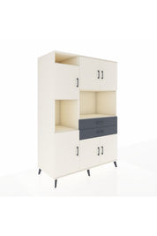 Kronos Dolap 8 Raflı 2 Çekmeceli 6 Kapaklı 132x59x195 Aytaşı-Aytaşı/Antrasit