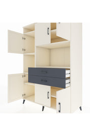 Kronos Dolap 8 Raflı 2 Çekmeceli 6 Kapaklı 132x59x195 Aytaşı-Aytaşı/Antrasit