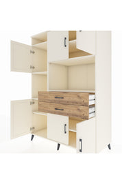 Kronos Dolap 8 Raflı 2 Çekmeceli 6 Kapaklı 132x59x195 Aytaşı-Aytaşı/Çam