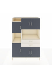 Kronos Dolap 8 Raflı 2 Çekmeceli 6 Kapaklı 132x59x195 Aytaşı-Antrasit/Aytaşı