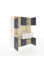 Kronos Dolap 8 Raflı 2 Çekmeceli 6 Kapaklı 132x59x195 Aytaşı-Antrasit/Aytaşı