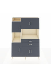 Kronos Dolap 8 Raflı 2 Çekmeceli 6 Kapaklı 132x59x195 Aytaşı-Antrasit/Antrasit