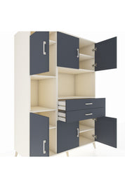 Kronos Dolap 8 Raflı 2 Çekmeceli 6 Kapaklı 132x59x195 Aytaşı-Antrasit/Antrasit