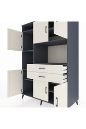 Kronos Dolap 8 Raflı 2 Çekmeceli 6 Kapaklı 132x59x195 Antrasit-Aytaşı/Aytaşı