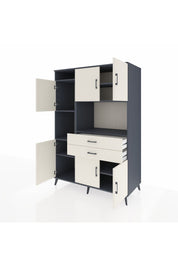 Kronos Dolap 8 Raflı 2 Çekmeceli 6 Kapaklı 132x59x195 Antrasit-Aytaşı/Aytaşı