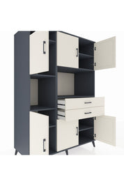 Kronos Dolap 8 Raflı 2 Çekmeceli 6 Kapaklı 132x59x195 Antrasit-Aytaşı/Aytaşı