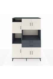 Kronos Dolap 8 Raflı 2 Çekmeceli 6 Kapaklı 132x59x195 Antrasit-Aytaşı/Antrasit