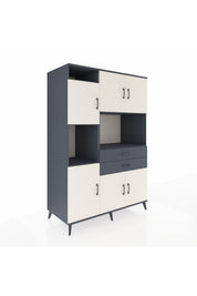 Kronos Dolap 8 Raflı 2 Çekmeceli 6 Kapaklı 132x59x195 Antrasit-Aytaşı/Antrasit