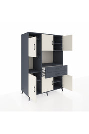 Kronos Dolap 8 Raflı 2 Çekmeceli 6 Kapaklı 132x59x195 Antrasit-Aytaşı/Antrasit