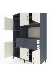 Kronos Dolap 8 Raflı 2 Çekmeceli 6 Kapaklı 132x59x195 Antrasit-Aytaşı/Antrasit