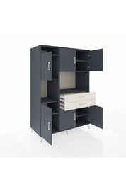 Kronos Dolap 8 Raflı 2 Çekmeceli 6 Kapaklı 132x59x195 Antrasit-Antrasit/Aytaşı