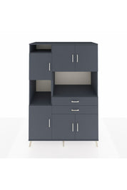 Kronos Dolap 8 Raflı 2 Çekmeceli 6 Kapaklı 132x59x195 Antrasit-Antrasit/Antrasit