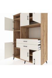 Kronos Dolap 8 Raflı 2 Çekmeceli 6 Kapaklı 132x59x195 Çam-Aytaşı/Aytaşı