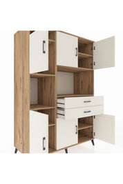 Kronos Dolap 8 Raflı 2 Çekmeceli 6 Kapaklı 132x59x195 Çam-Aytaşı/Aytaşı