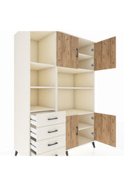 Kronos Dolap 8 Raflı 4 Çekmeceli 4 Kapaklı 132x59x195 Aytaşı-Çam/Aytaşı