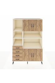 Kronos Dolap 8 Raflı 4 Çekmeceli 4 Kapaklı 132x59x195 Aytaşı-Çam/Çam