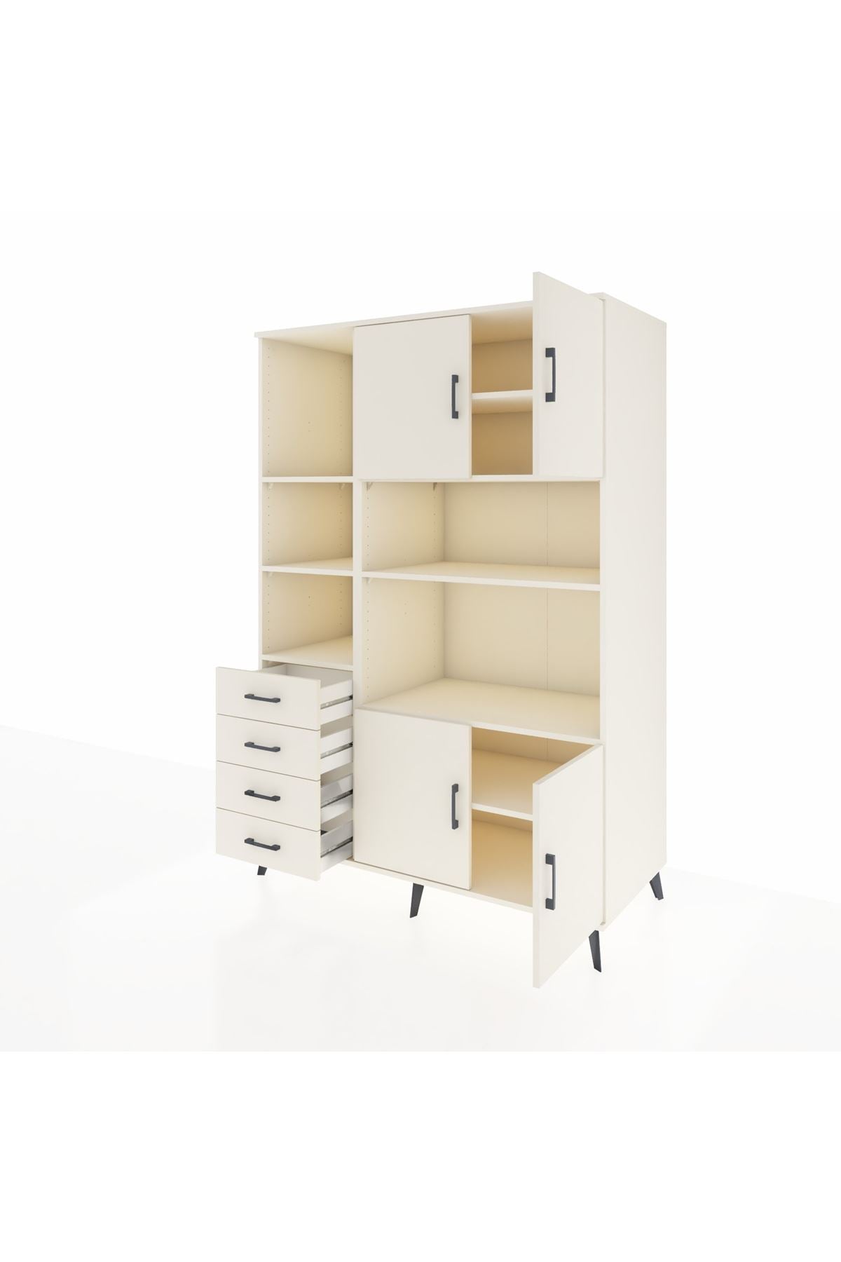 Kronos Dolap 8 Raflı 4 Çekmeceli 4 Kapaklı 132x59x195 Aytaşı-Aytaşı/Aytaşı