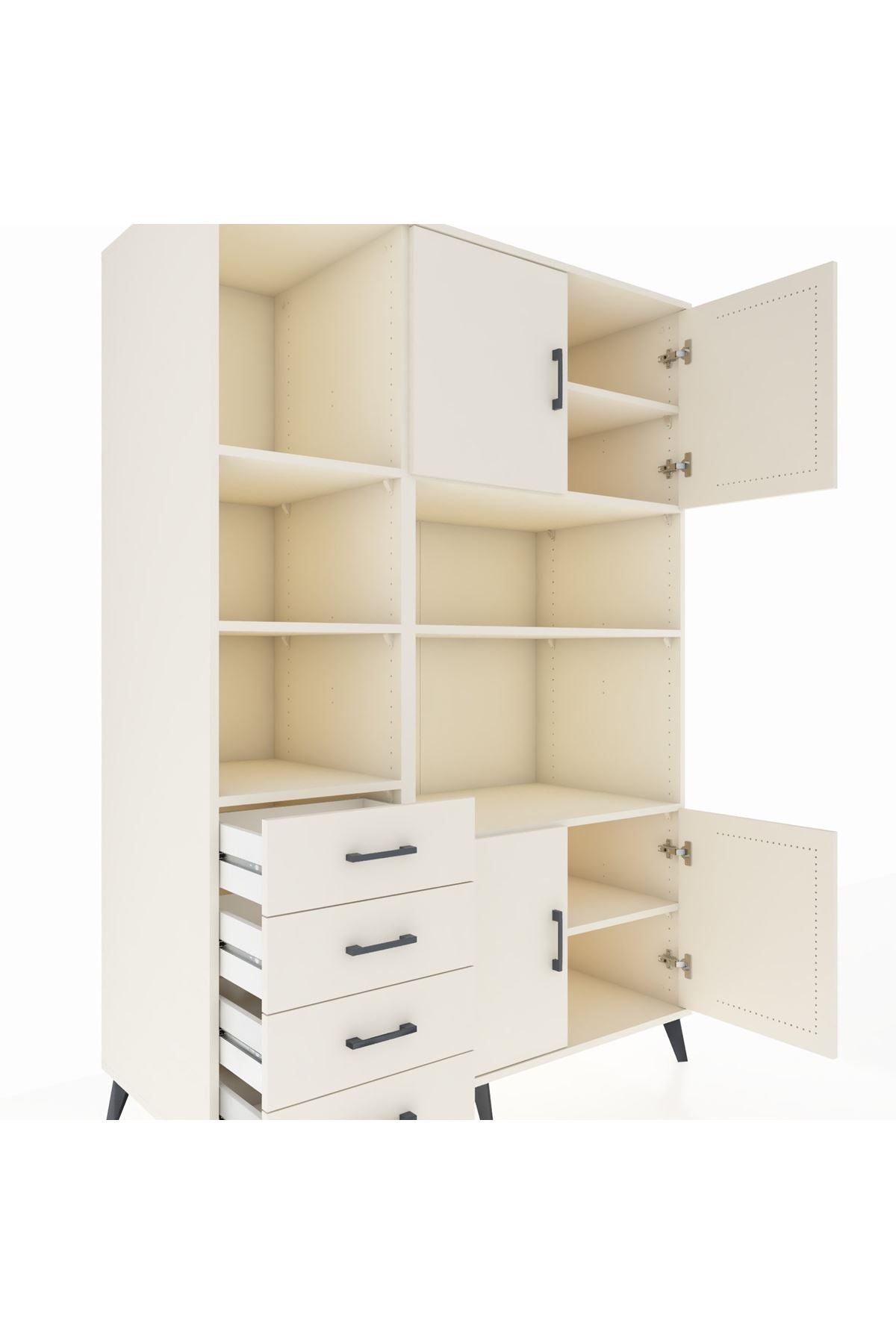 Kronos Dolap 8 Raflı 4 Çekmeceli 4 Kapaklı 132x59x195 Aytaşı-Aytaşı/Aytaşı