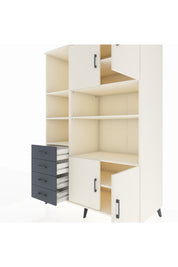 Kronos Dolap 8 Raflı 4 Çekmeceli 4 Kapaklı 132x59x195 Aytaşı-Aytaşı/Antrasit