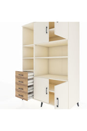 Kronos Dolap 8 Raflı 4 Çekmeceli 4 Kapaklı 132x59x195 Aytaşı-Aytaşı/Çam