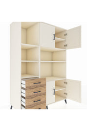 Kronos Dolap 8 Raflı 4 Çekmeceli 4 Kapaklı 132x59x195 Aytaşı-Aytaşı/Çam