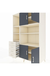 Kronos Dolap 8 Raflı 4 Çekmeceli 4 Kapaklı 132x59x195 Aytaşı-Antrasit/Aytaşı