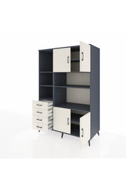 Kronos Dolap 8 Raflı 4 Çekmeceli 4 Kapaklı 132x59x195 Antrasit-Aytaşı/Aytaşı