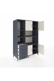 Kronos Dolap 8 Raflı 4 Çekmeceli 4 Kapaklı 132x59x195 Antrasit-Aytaşı/Antrasit