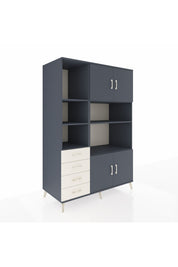 Kronos Dolap 8 Raflı 4 Çekmeceli 4 Kapaklı 132x59x195 Antrasit-Antrasit/Aytaşı