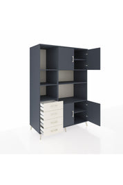 Kronos Dolap 8 Raflı 4 Çekmeceli 4 Kapaklı 132x59x195 Antrasit-Antrasit/Aytaşı