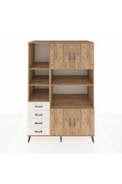 Kronos Dolap 8 Raflı 4 Çekmeceli 4 Kapaklı 132x59x195 Çam-Çam/Aytaşı