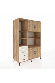 Kronos Dolap 8 Raflı 4 Çekmeceli 4 Kapaklı 132x59x195 Çam-Çam/Aytaşı