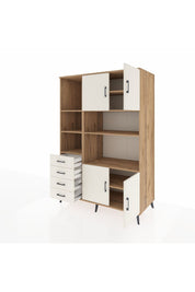 Kronos Dolap 8 Raflı 4 Çekmeceli 4 Kapaklı 132x59x195 Çam-Aytaşı/Aytaşı