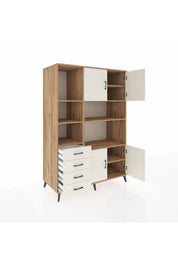 Kronos Dolap 8 Raflı 4 Çekmeceli 4 Kapaklı 132x59x195 Çam-Aytaşı/Aytaşı