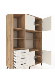 Kronos Dolap 8 Raflı 4 Çekmeceli 4 Kapaklı 132x59x195 Çam-Aytaşı/Aytaşı