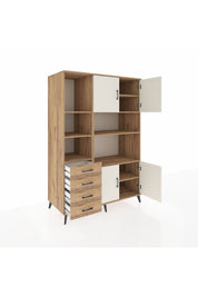 Kronos Dolap 8 Raflı 4 Çekmeceli 4 Kapaklı 132x59x195 Çam-Aytaşı/Çam
