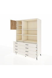 Kronos Dolap 7 Raflı 8 Çekmeceli Tek Kapaklı 132x59x195 Aytaşı-Çam/Aytaşı